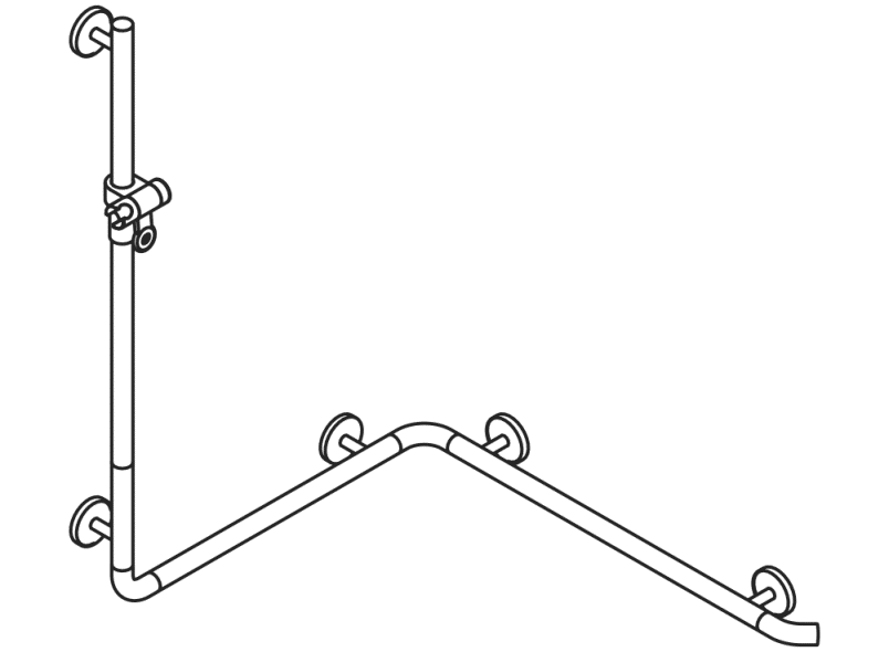 950.35.23090 Поручень для душа с держателем для душа HEWI Greifen  - Вид №2