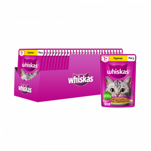 ПР0059375*28 Корм для кошек курица рагу пауч 75г (упаковка - 28 шт) WHISKAS