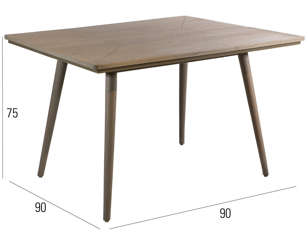 72.00.0536 Стол Alpenblick 90 x 90 старый серый Mbm  - Вид №2