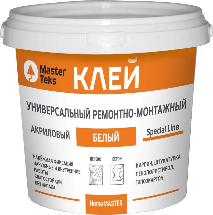 MasterTeks Универсальный акриловый клей для ремонта и монтажа 1.7 кг 18725131