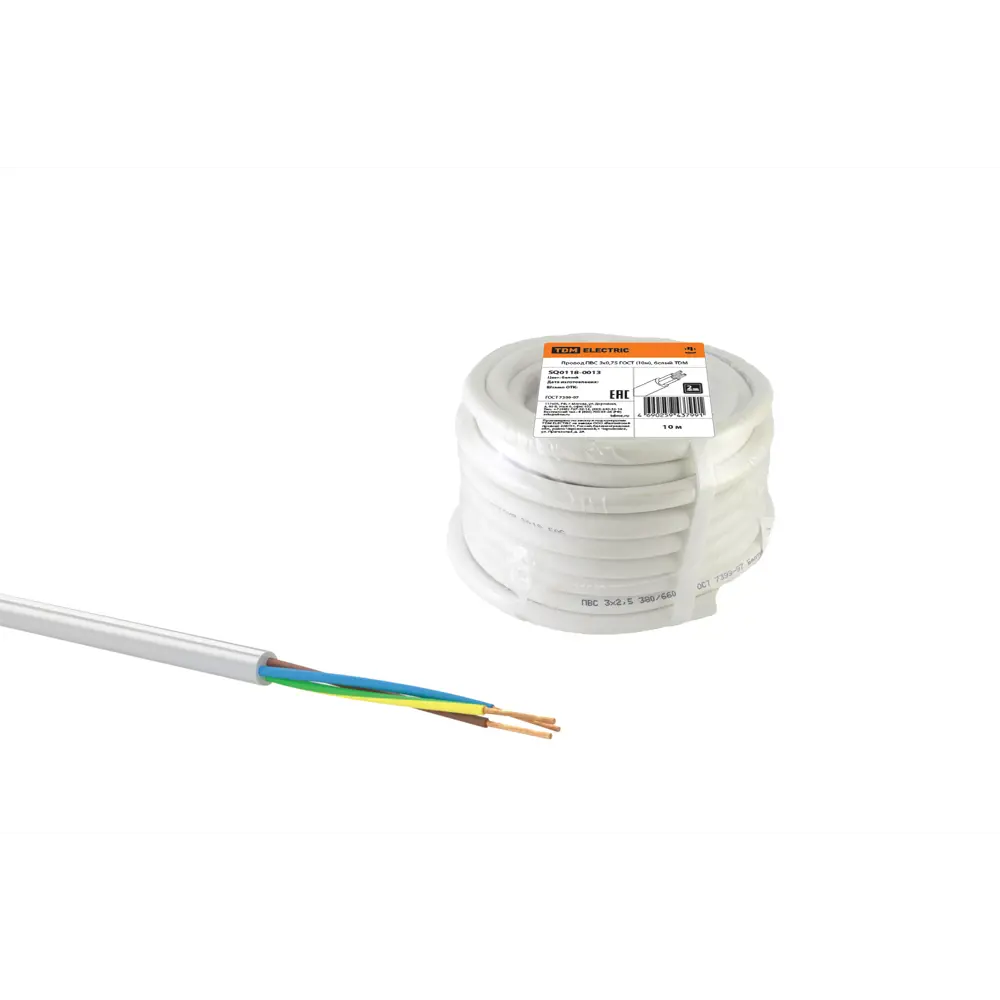 Кабель TDM ELECTRIC ПВС 3x0,75 мм² 10 м для подключения электрооборудования 84574149 STLM-1567588 - Вид №2