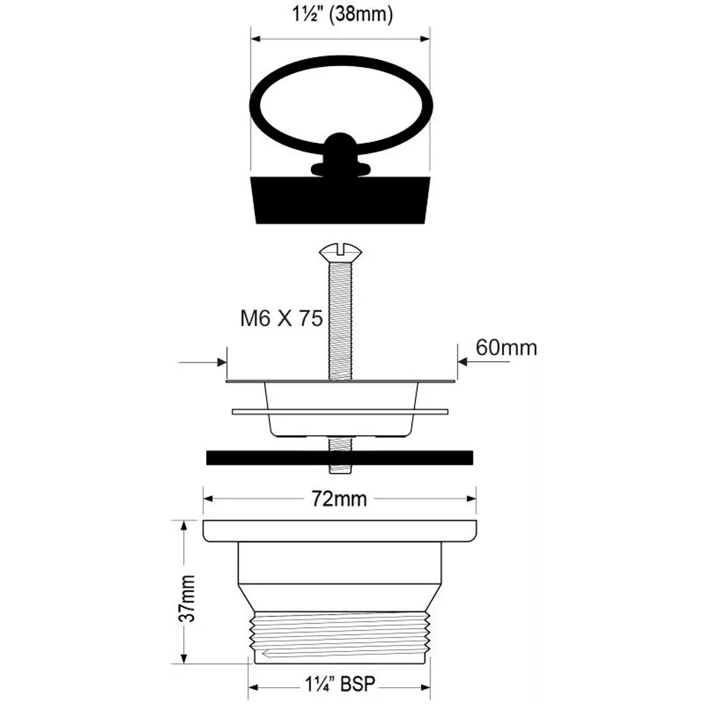 Выпуск для сифона для раковины 60 мм с решеткой Mcalpine хром STLM-2162746 - Вид №3