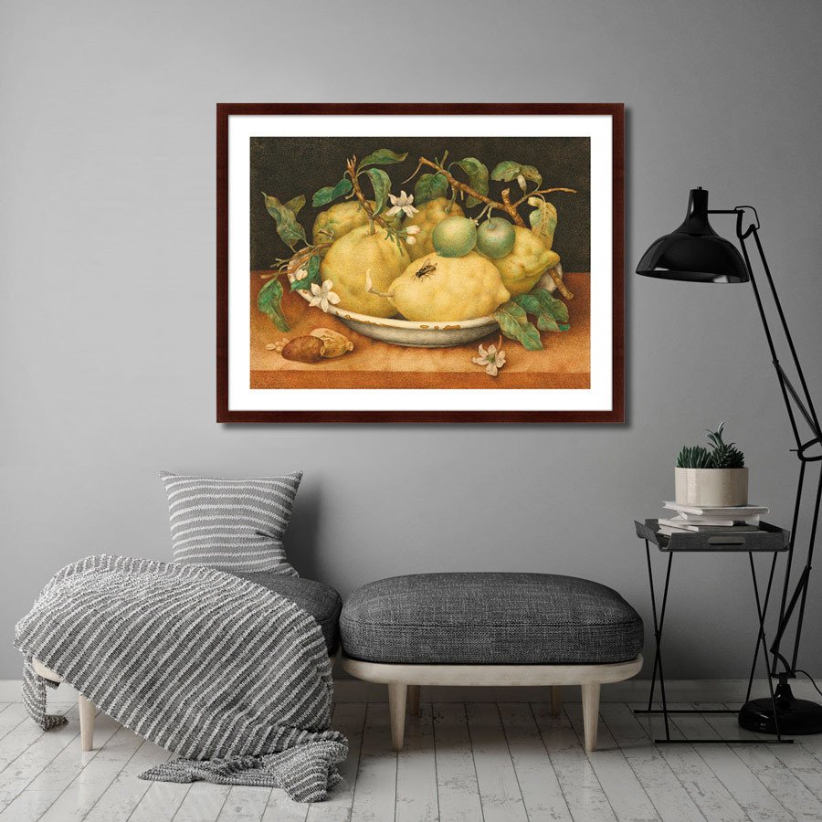 Картина в раме 78,5х100 см Still Life with Bowl of Citrons, 1654г. КАРТИНЫ В КВАРТИРУ  264236 Желтый;зеленый;разноцветный  - Вид №2
