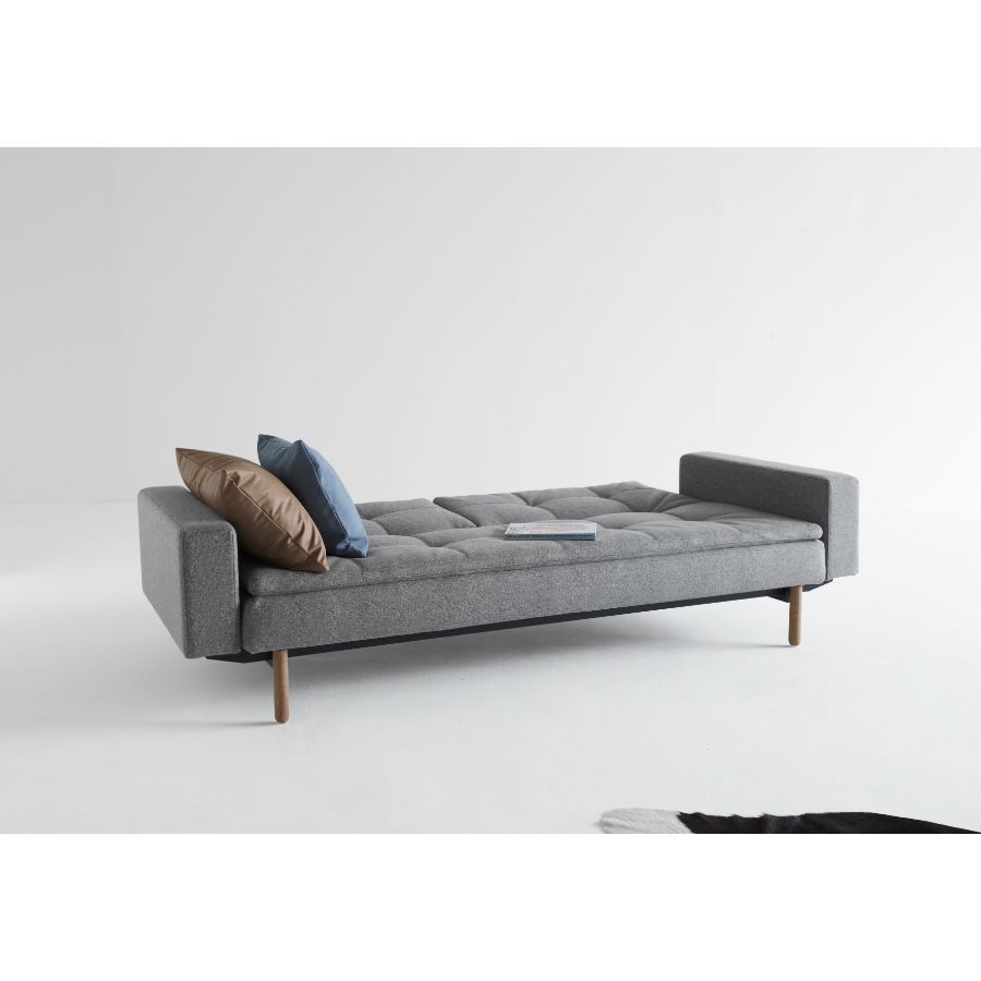 Диван Dublexo с мягкими подлокотниками Rests, ножками Stem из светлого дерева и черной рамой, темно Innovation Living DUBLEXO563 - Вид №2