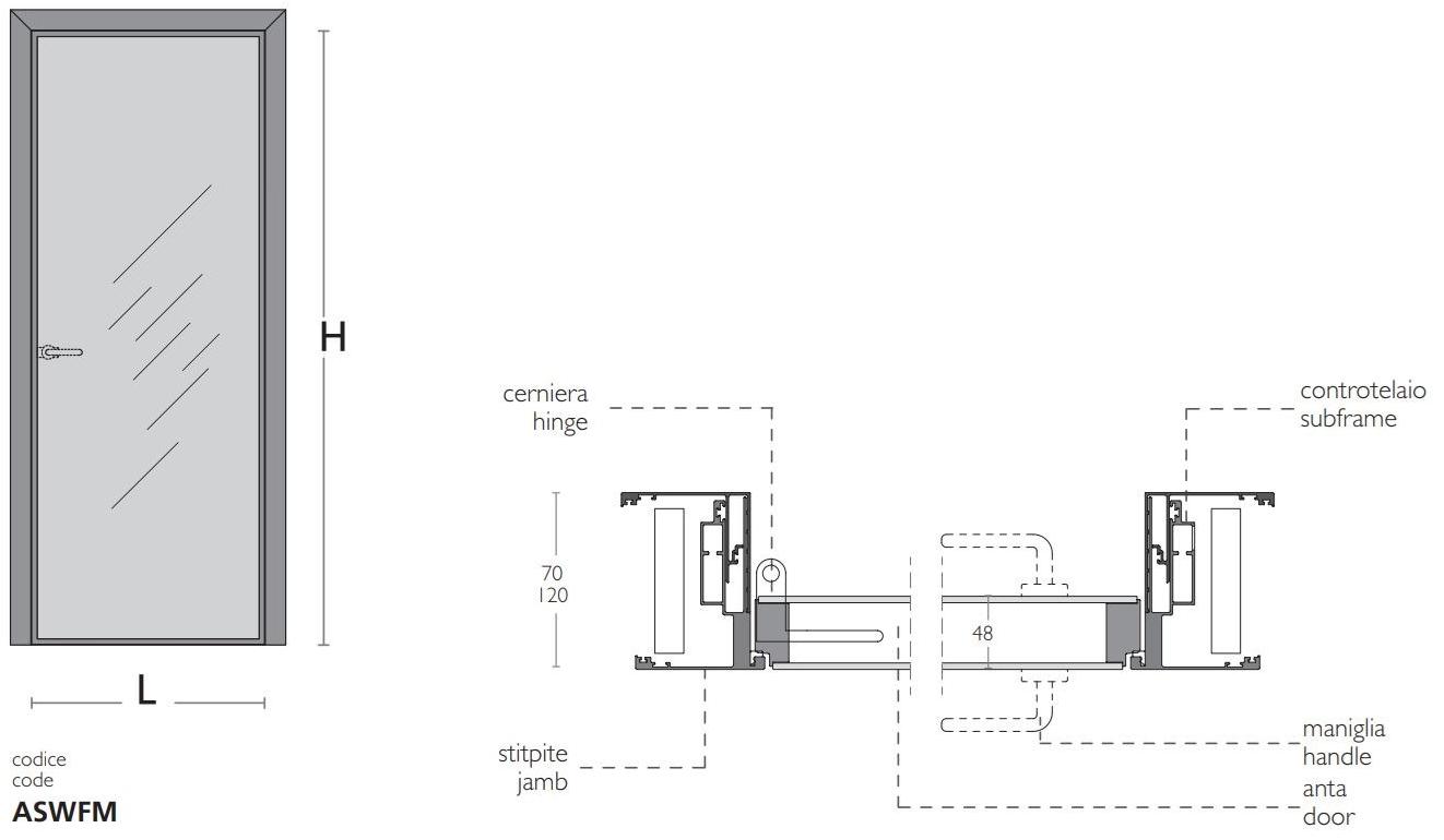 Glas Italia Распашная стеклянная дверь Aladin sun-id-1348445 - Вид №2