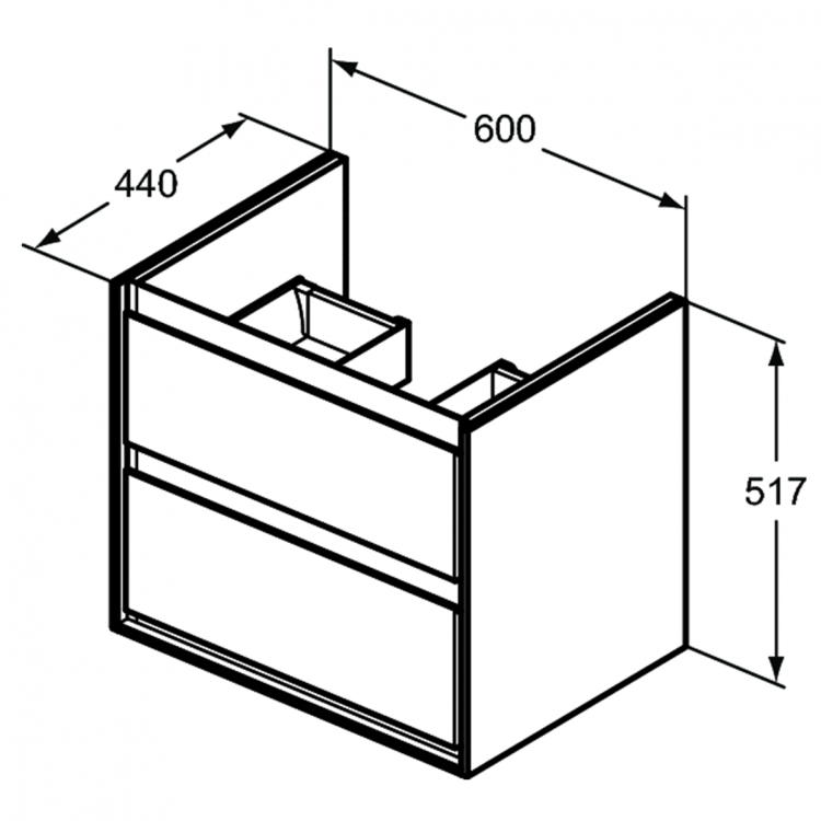 E0818UK Тумба для раковины 60 см Ideal Standard CONNECT AIR - Вид №2