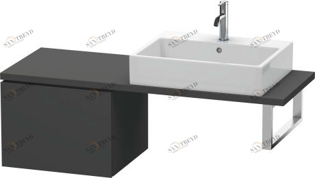 LC582204949 Шкафчик для компактной консоли L-Cube #LC5822 520 x 477 мм Графит матовый, декор Duravit