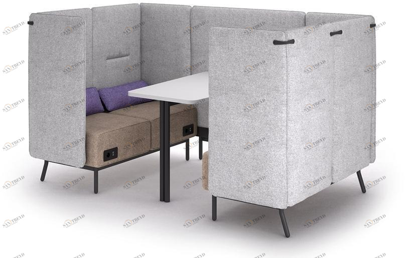 Leyform Огнестойкий офисный островок из ткани с разъемом USB Around Around lab 