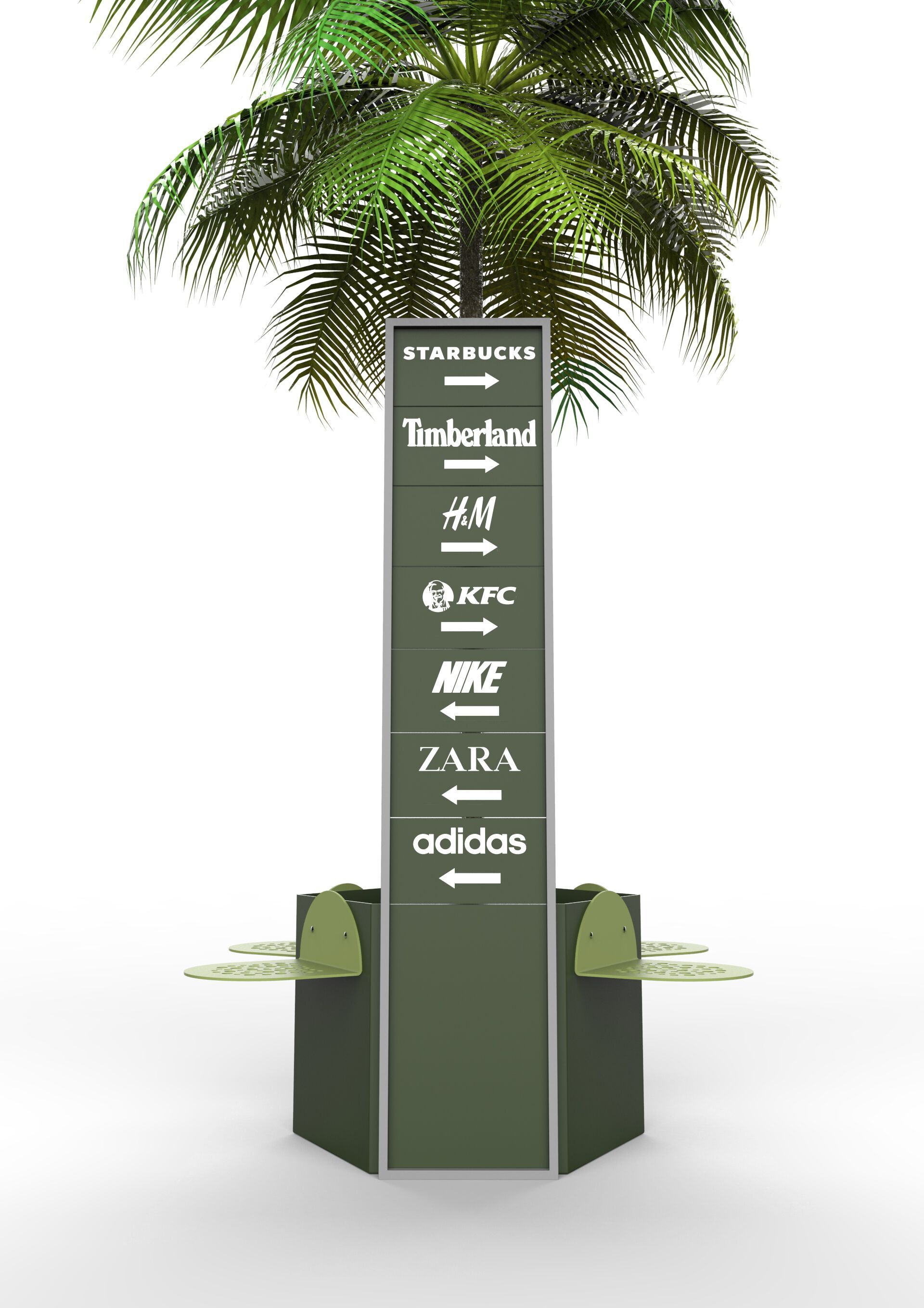 Стальная шестиугольная плантатор общественного пространства с сиденьем и тотемом CITYSì PETALO ARCH-00146471 - Вид №2