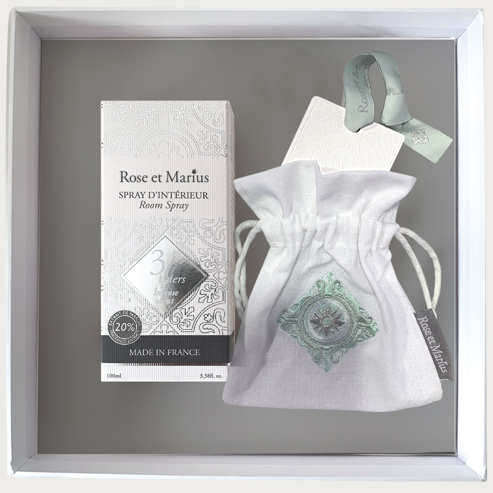 CAR-ENC Набор спрей парфюмированный 100 мл , диффузор керамический, подарочная коробка Rose&Marius Santreyd 