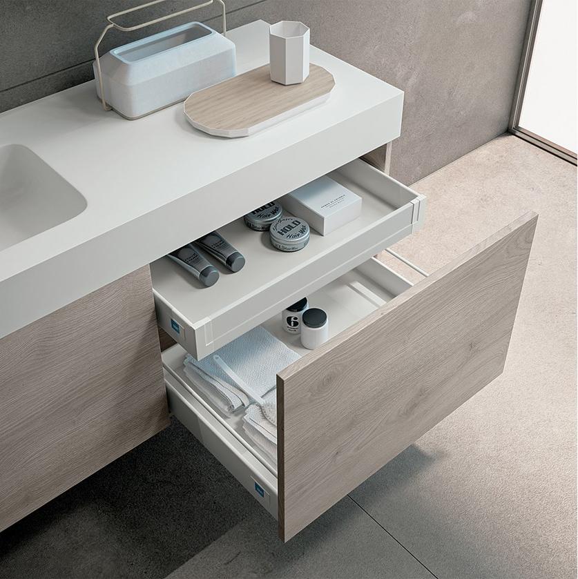 BMT Тумба под умывальник подвесная с ящиками и зеркалом Blues 2.0 sun-id-1444445 - Вид №2