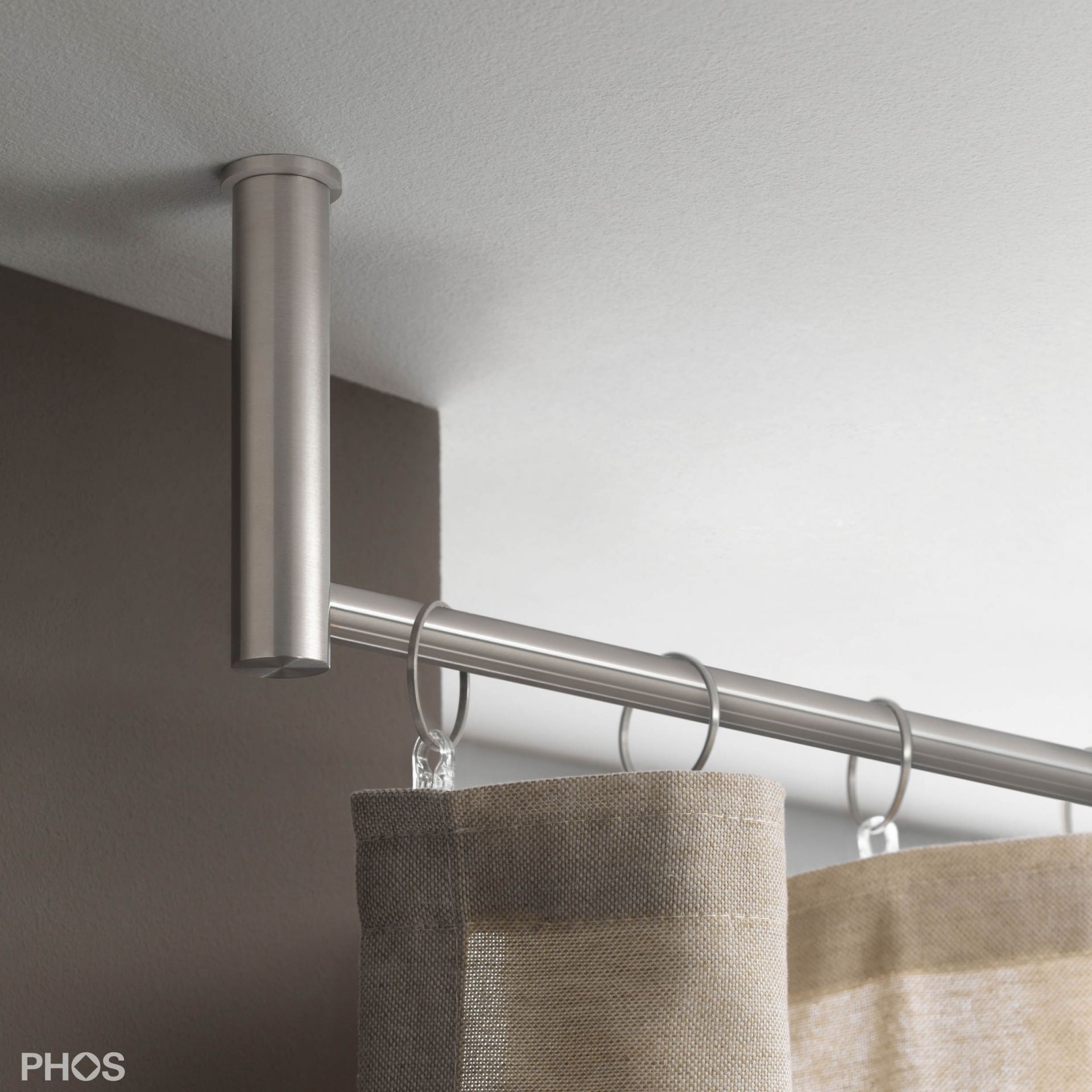 VS20-100E1600-D Комплект карнизов: 160 см с 2 концевыми кронштейнами (среднее расстояние до потолка) PHOS 