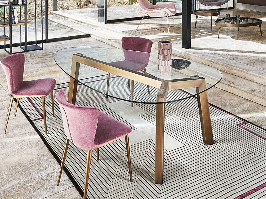 Фиксированный стол с керамической или хрустальной столешницей RIFLESSI ARCH-00142444