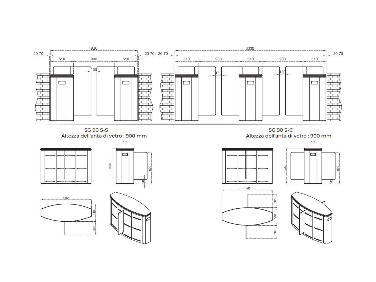 Двунаправленный моторизованный дверной проем с раздвижными дверями CAME SG90 ARCH-00137130 - Вид №2