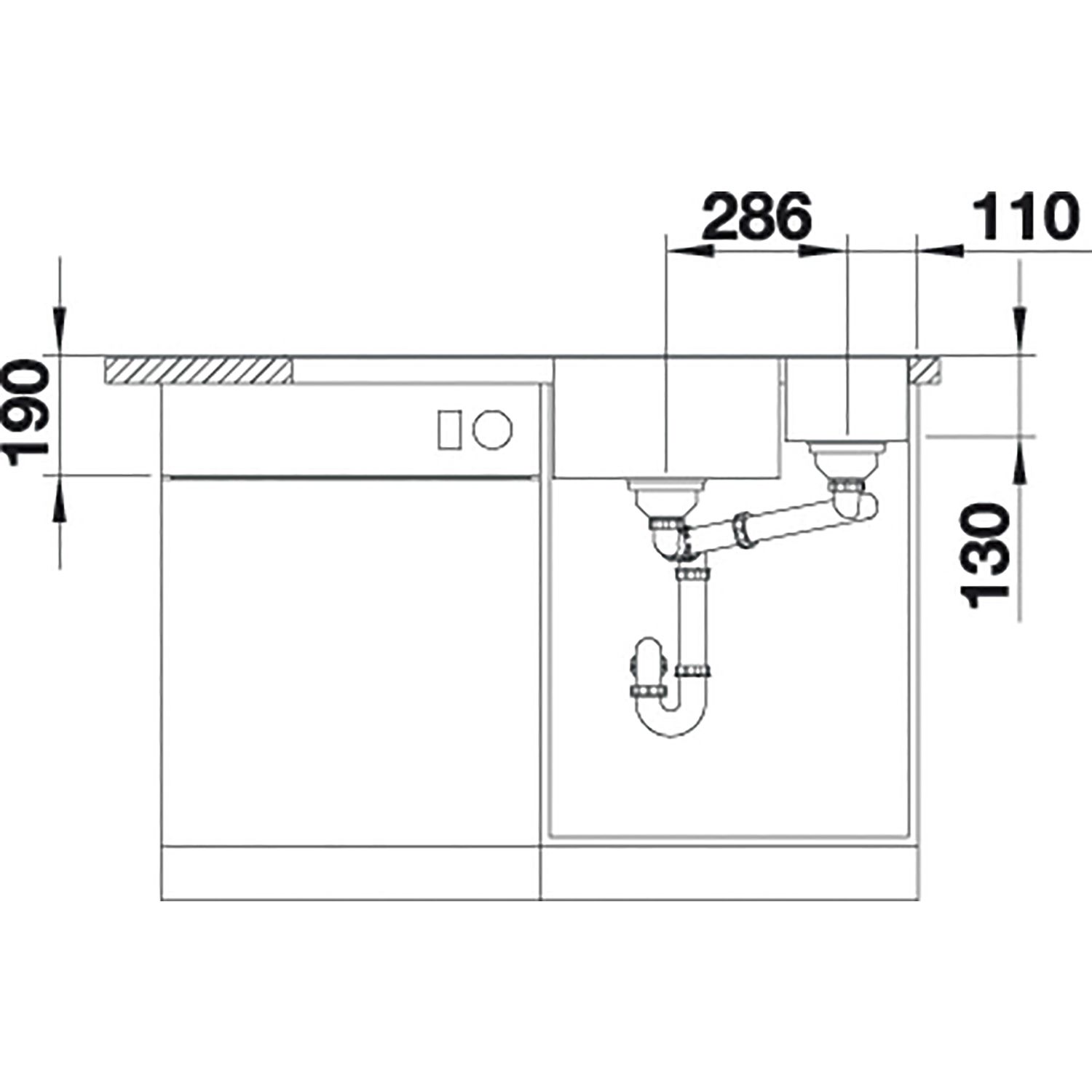 523482 Кухонная мойка Blanco Axia III 6 S доска стекло чаша справа, кофе  Blanco Axia Кофе - Вид №3