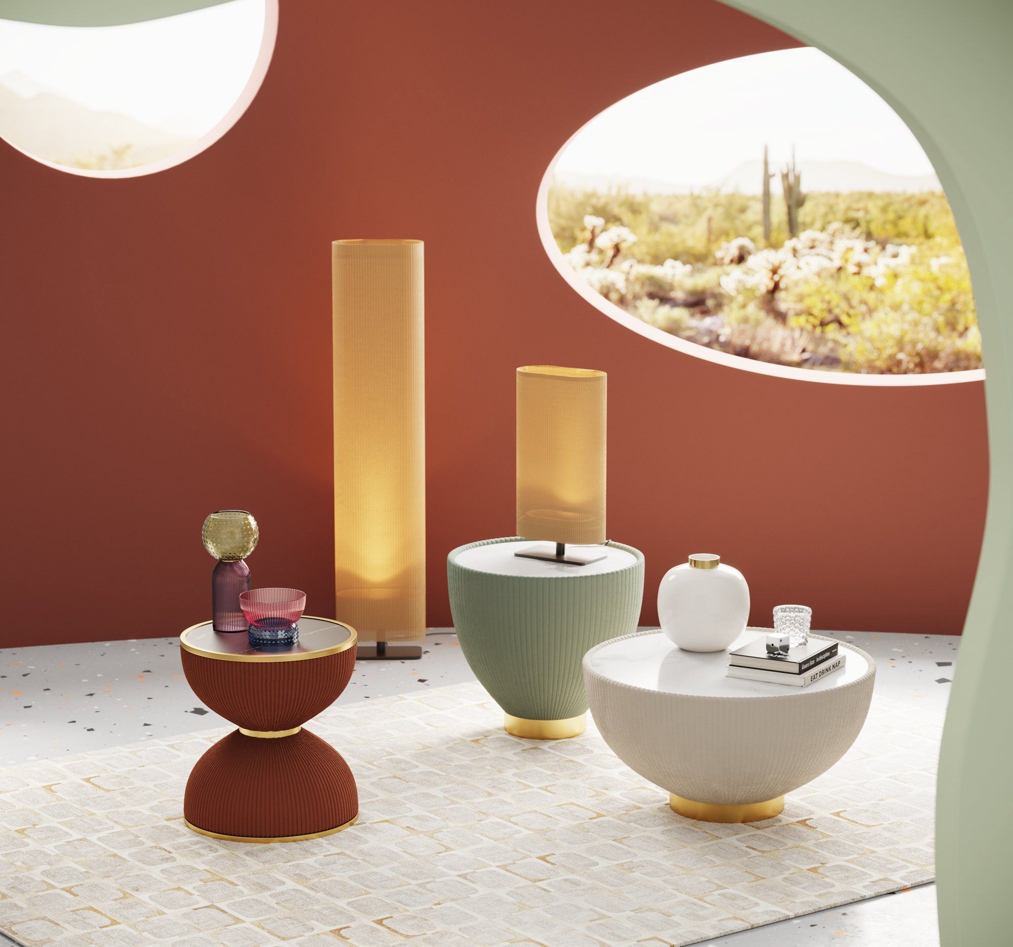 Круглый журнальный столик из композитного материала KARE Design ENDLESS VEGAS ARCH-00085192 - Вид №3