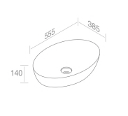 L616T0R0V0142 Раковина накладная ELITE OVAL M 555х385х140 мм без перелива Розовый матовый AeT ITALIA - Вид №1