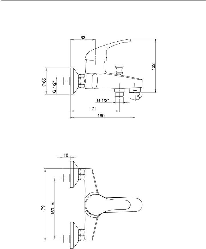 Paini Creta 42CR111CAKM смеситель для ванны - Вид №4