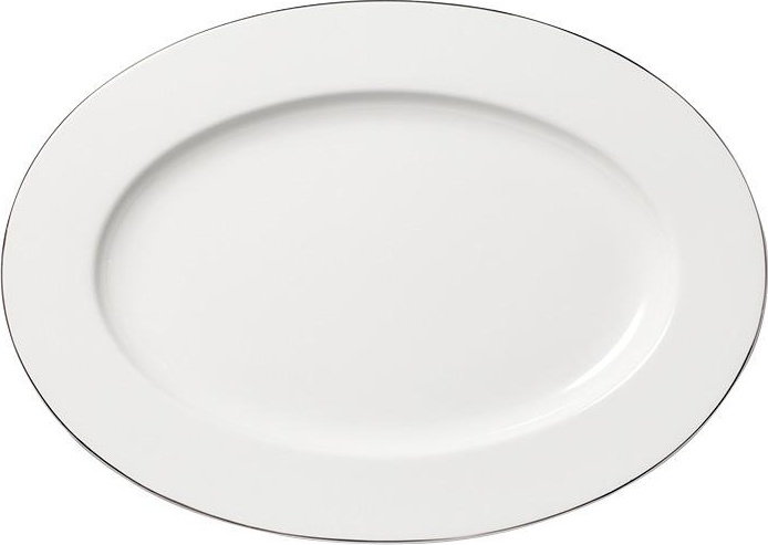75998 Dibbern Блюдо овальное плоское Dibbern "Платиновая линия" 34см Фарфор костяной 