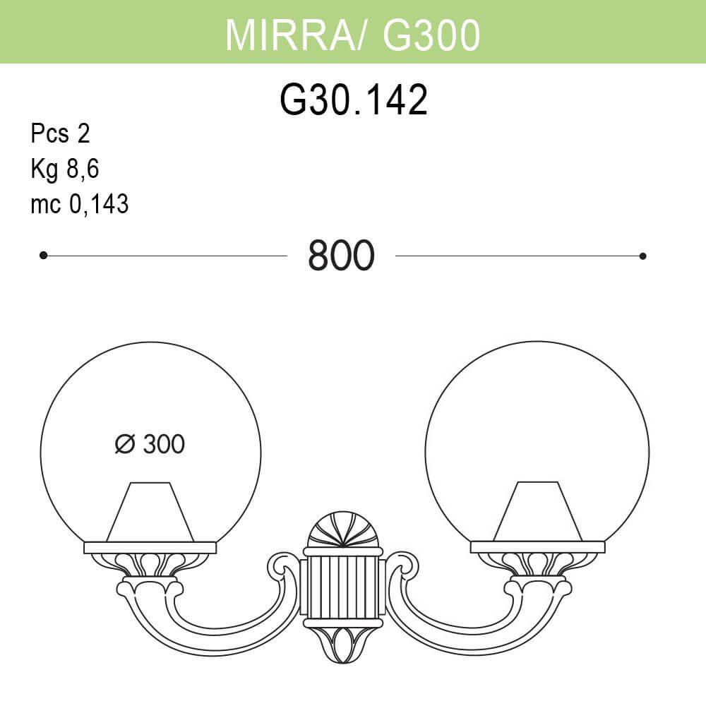Уличный настенный светильник Fumagalli Mirra/G300 G30.142.000.WZE27 FUMAGALLI MIRRA, G300 271799 Белый  - Вид №1