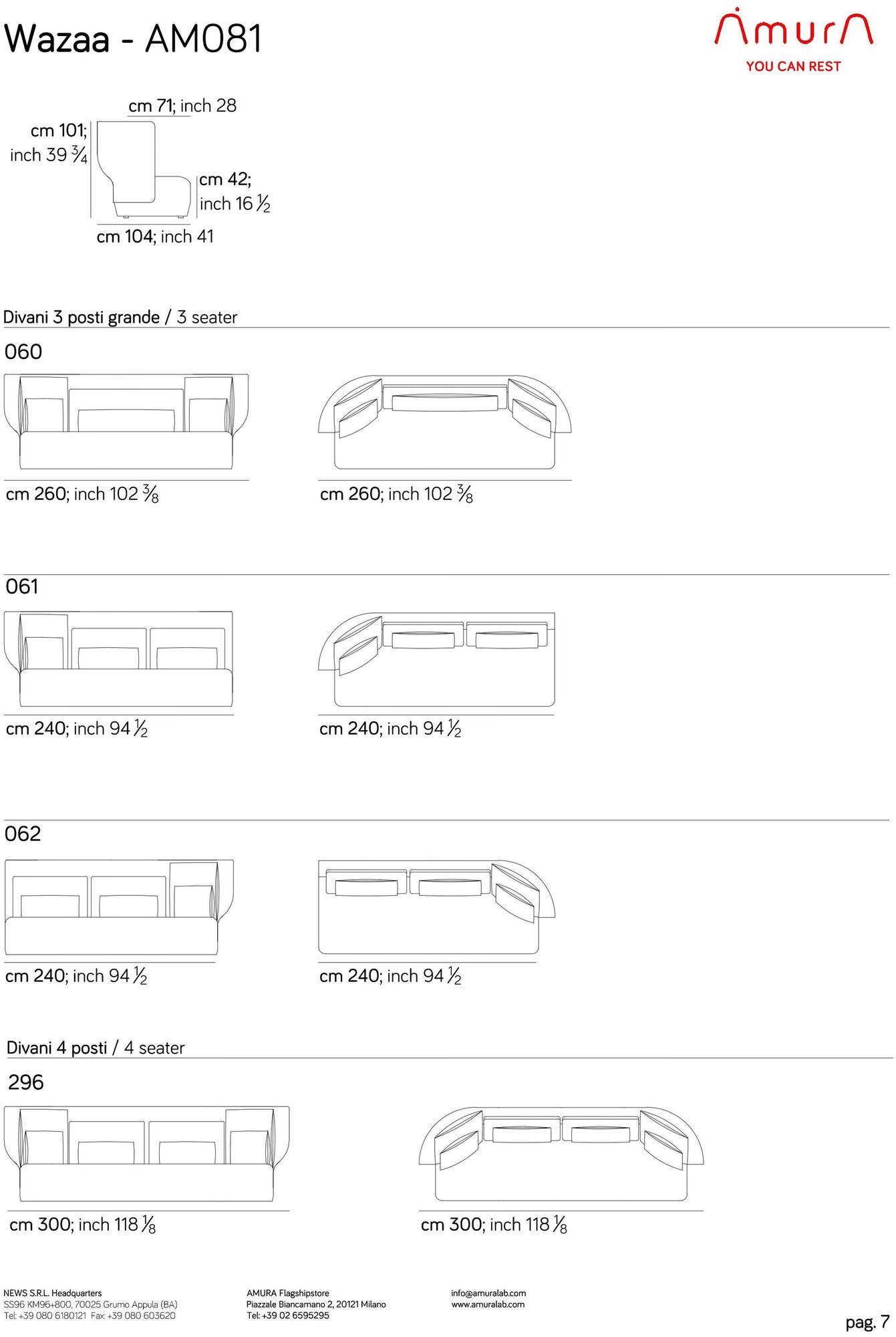 AMURA 2-х местный диван с высокой спинкой Wazaa Am081.020 - Вид №11