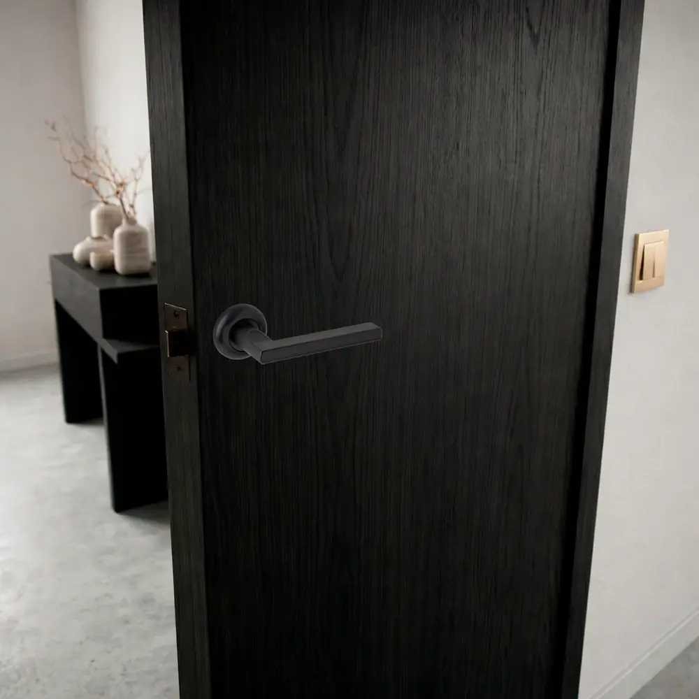 Дверная ручка на розетке Armex H-14050-P без запирания цвет черный STLM-2021583 - Вид №7