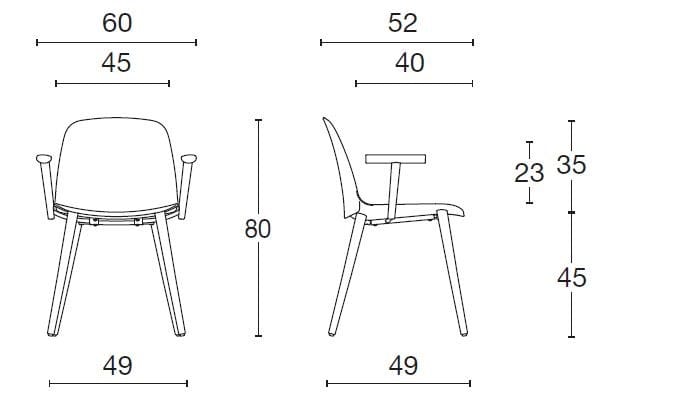 Полипропиленовый стул с подлокотниками Diemme Kire ARCH-00088967 - Вид №4
