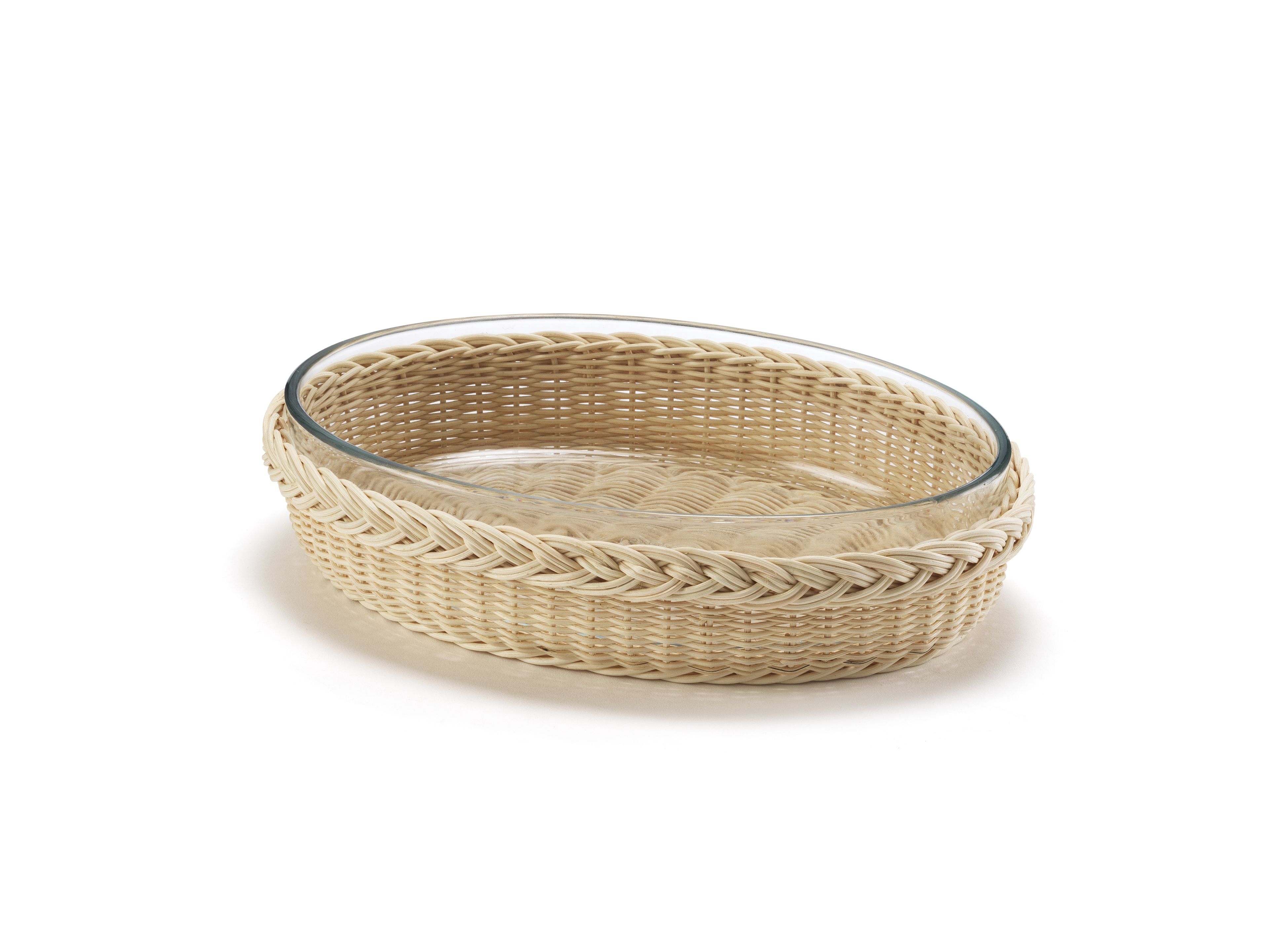 Корзина из медуллина со стеклянной жаростойкой из пирекса Mila Maurizi Mise en Place ARCH-00141412