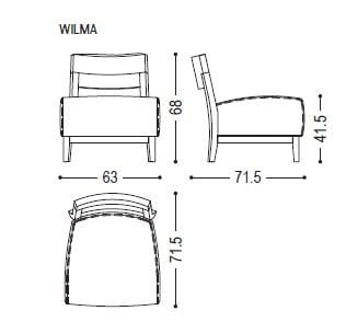 Стулья из цельного дерева и кожаное сиденье Riva 1920 Wilma ARCH-00127065 - Вид №2