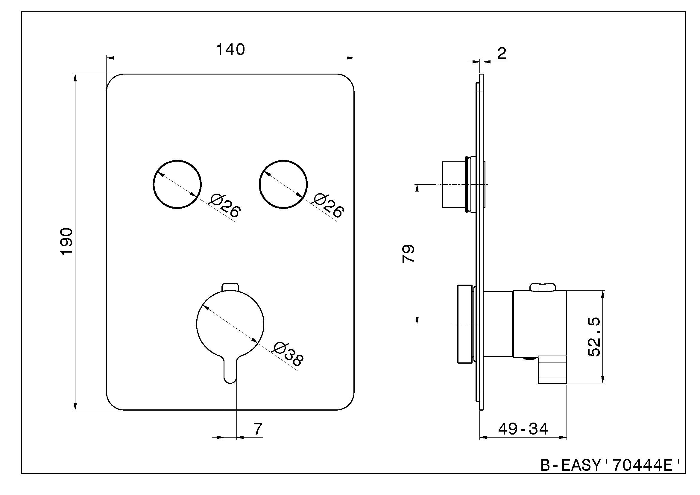 Термостатический встраиваемый смеситель для душа Newform B-EASY ARCH-00092957 - Вид №2