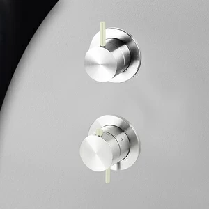 Термостат для душа глянцевая сталь с серой ручкой Toki Radomonte TER53LCIL19