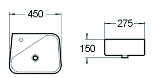SL-2017R Раковина керамическая накладная без перелива LAB.Space  - Вид №1