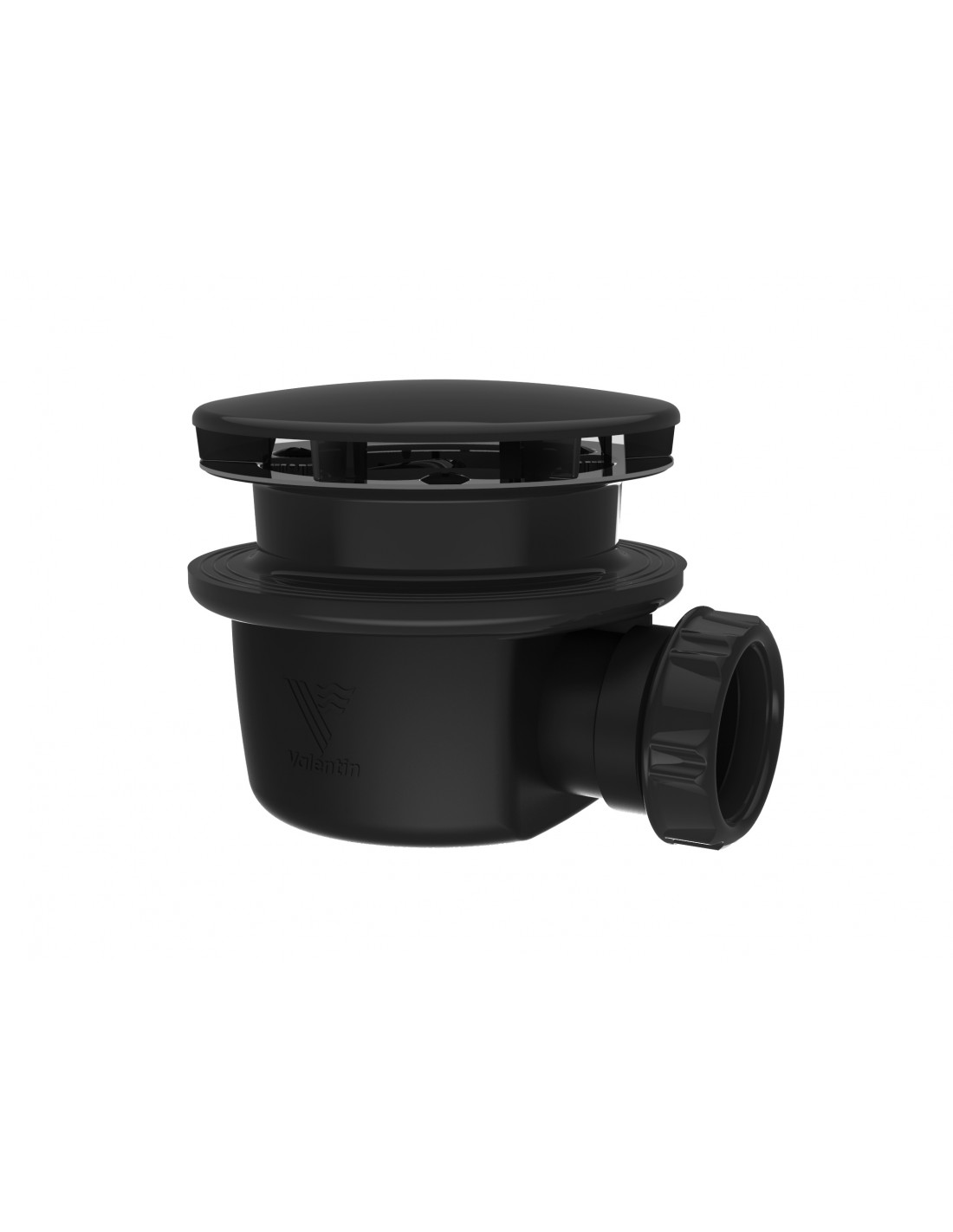 571700 005 00  Сверхплоский трап Minime для душевого поддона Д. 90 мм, круглая накладка, H 60 мм, черный матовый Valentin Чернить 