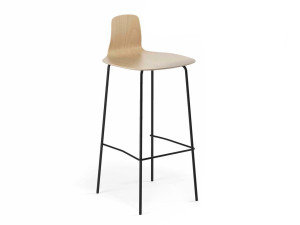 Барный стул из бука и металла с подставкой для ног