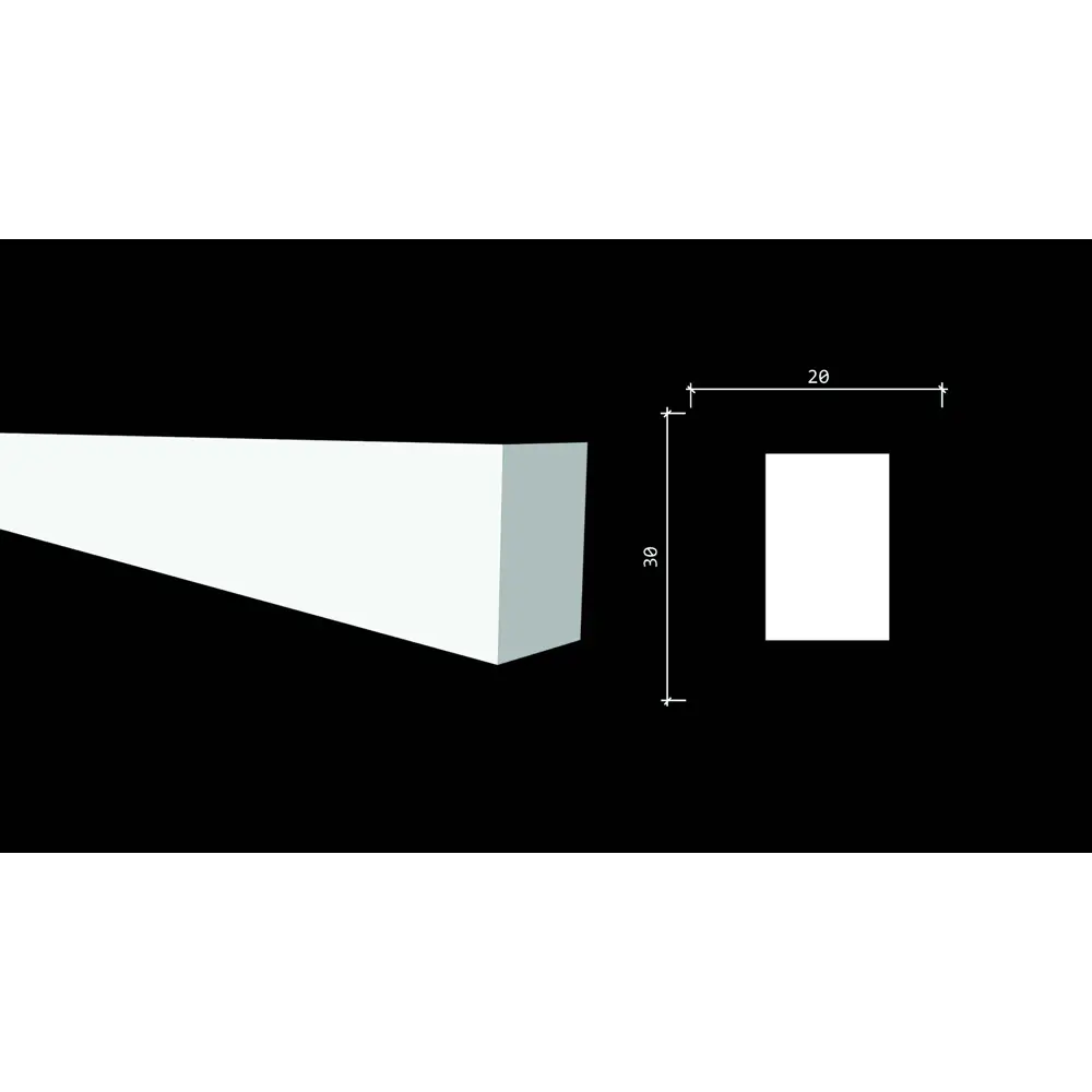 Молдинг настенный полистирол ударопрочный Decor-Dizayn DD611 белый 20x30x2000 мм 85377359 STLM-2010970  - Вид №2