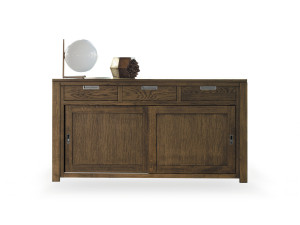 Шкаф с раздвижными дверями и ящиками из массива дерева