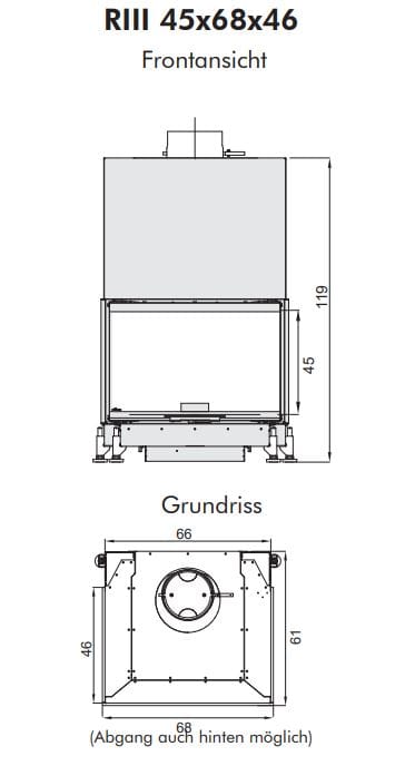Стальной дровяной камин с тройным фасадом RÜEGG RIII ARCH-00055567 - Вид №8
