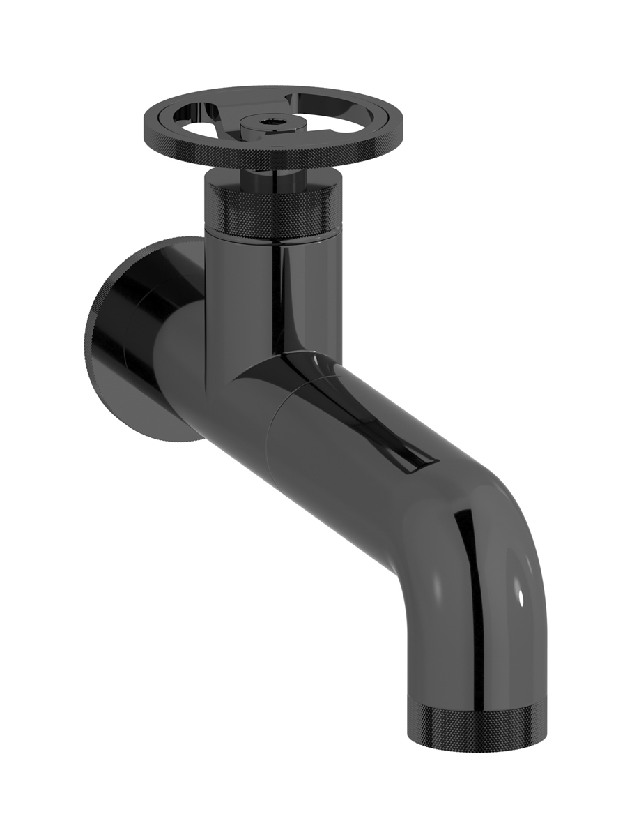 Встроенный в стену смеситель для раковины на 1 отверстие в комплекте с донным клапаном WE ARE IB b1209cf Black Chrome Bold