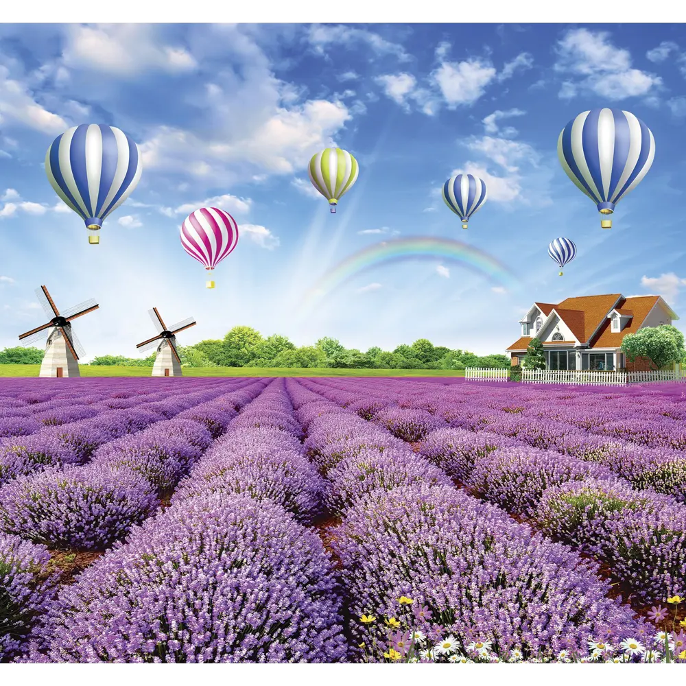 Фотообои «Лавандовое поле» 3D флизелиновые 300х270 см L12-964 FBRUSH 3D FLIZART STLM-2149950