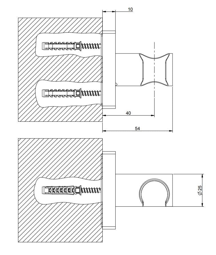 Латунный держатель для душа Gessi рельеф ARCH-00011361 - Вид №1