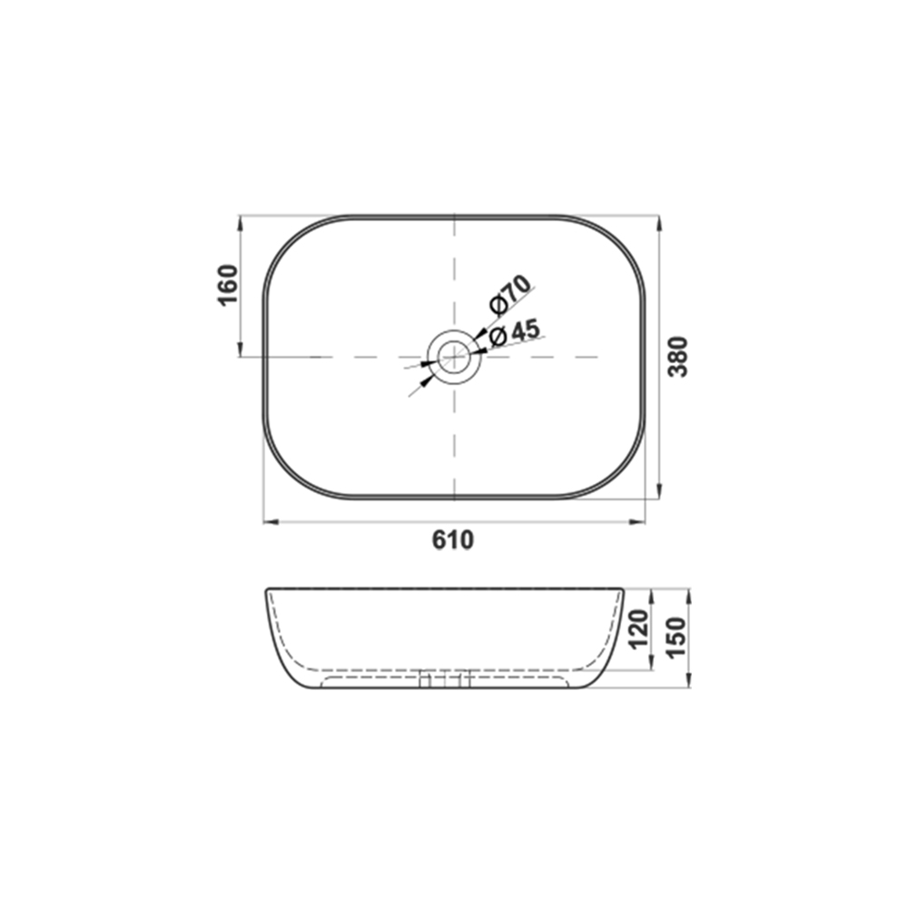 Накладная раковина melana mln-320362b 320362B-805 - Вид №1