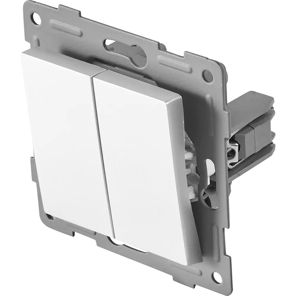 Проходной выключатель GUSI Electric Ugra 2-клавишный серебристый 87618446 STLM-1109923