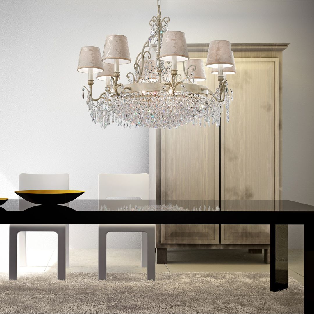 Masiero GLASSE 8+4 P01 Cut crystal/Shades DAM/14 люстра подвесная Glassé 115524 - Вид №1