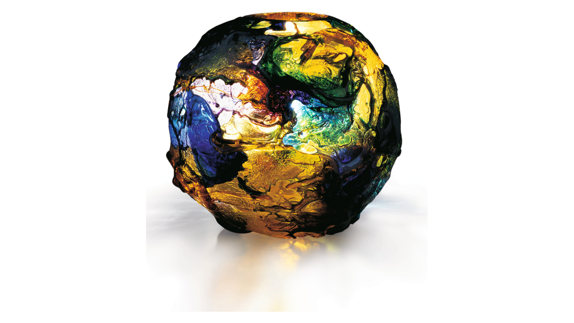 10640946 VENINI Ваза Venini "Планета" 30см (Гае Ауленти), 1995г (многоцветная) Стекло  - Вид №1