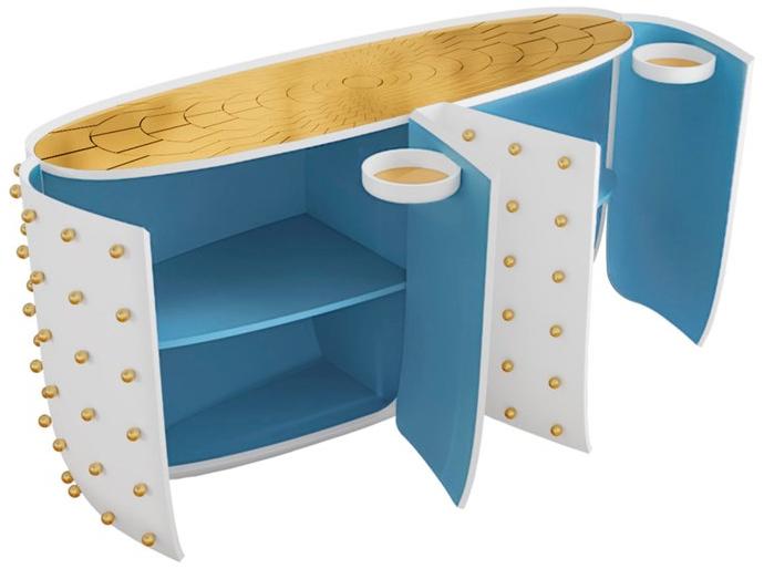 Scarlet Splendour Буфет из лакированной фанеры с распашными дверцами Oasis O2 - Вид №3