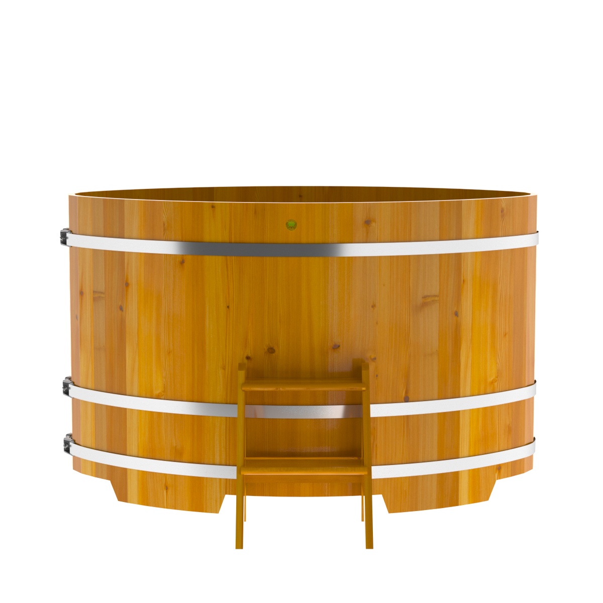 2288 Купель овальная из лиственницы Рустик 1,08х1,75х1,1 натуральная Alyarus  - Вид №4