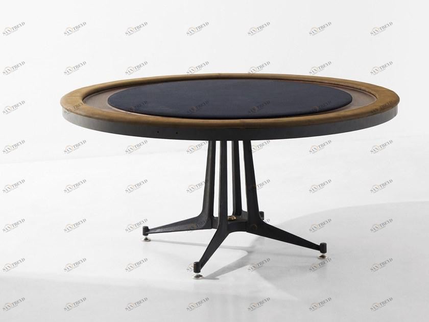 District Eight Круглый покерный стол из дерева и кожи sun-id-1478597