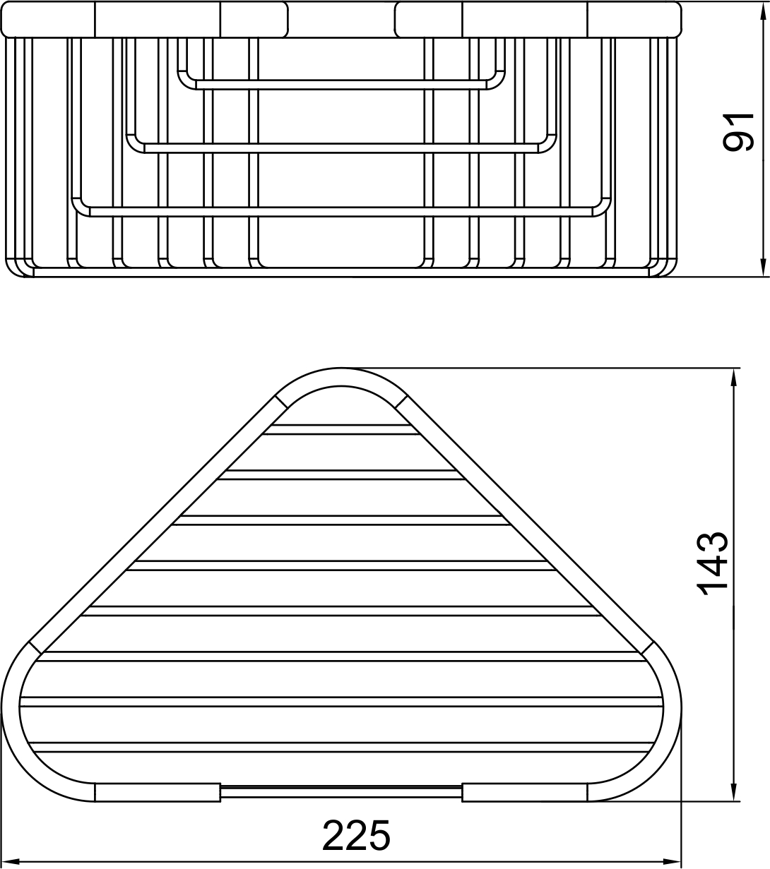Угловая полка-решетка Novaservis  Metalia Wire programme 6064.0  хром 60640 - Вид №1