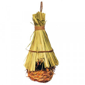 ПР0036185 Гнездо-домик для птиц с соломенной крышей, d120х270мм TRIOL