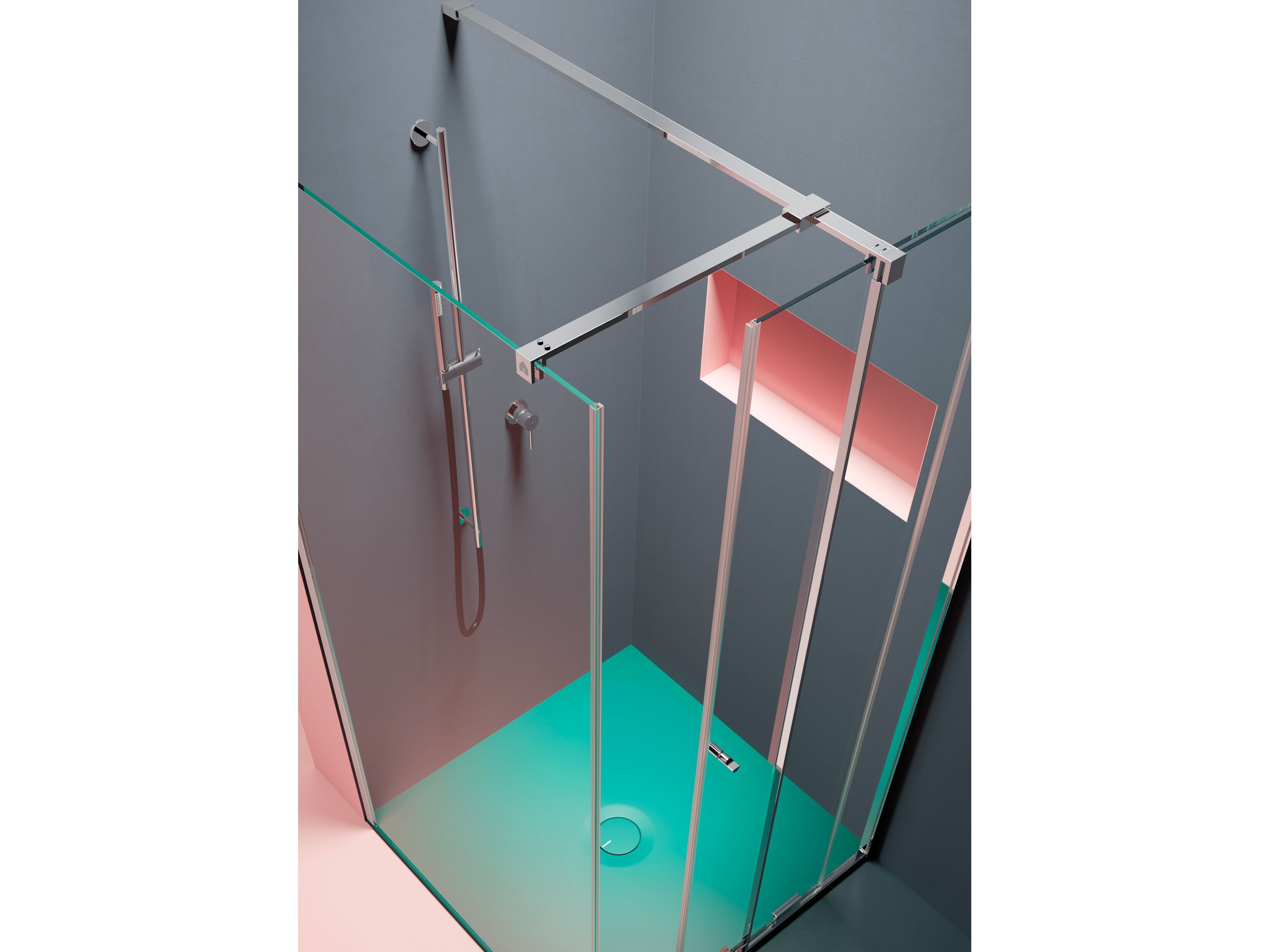 Угловая душевая кабина с раздвижной дверью Domus Falerii Domuspa ARCH-00110952 - Вид №1